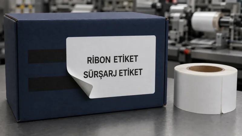 Eski baskının üzerine uygulanan beyaz sürşarj örtücü etiket ve etiket rulosu.