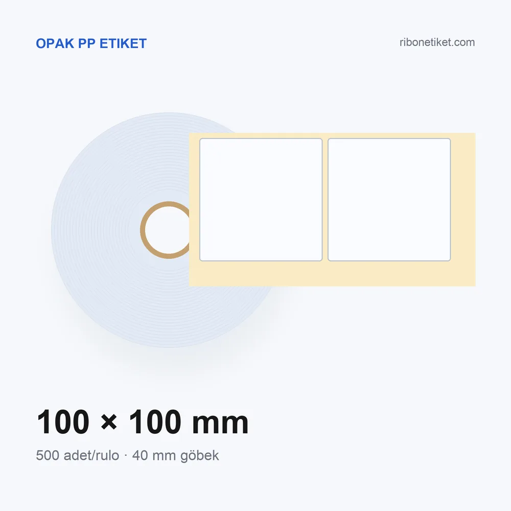 100x100 mm Opak PP Etiket