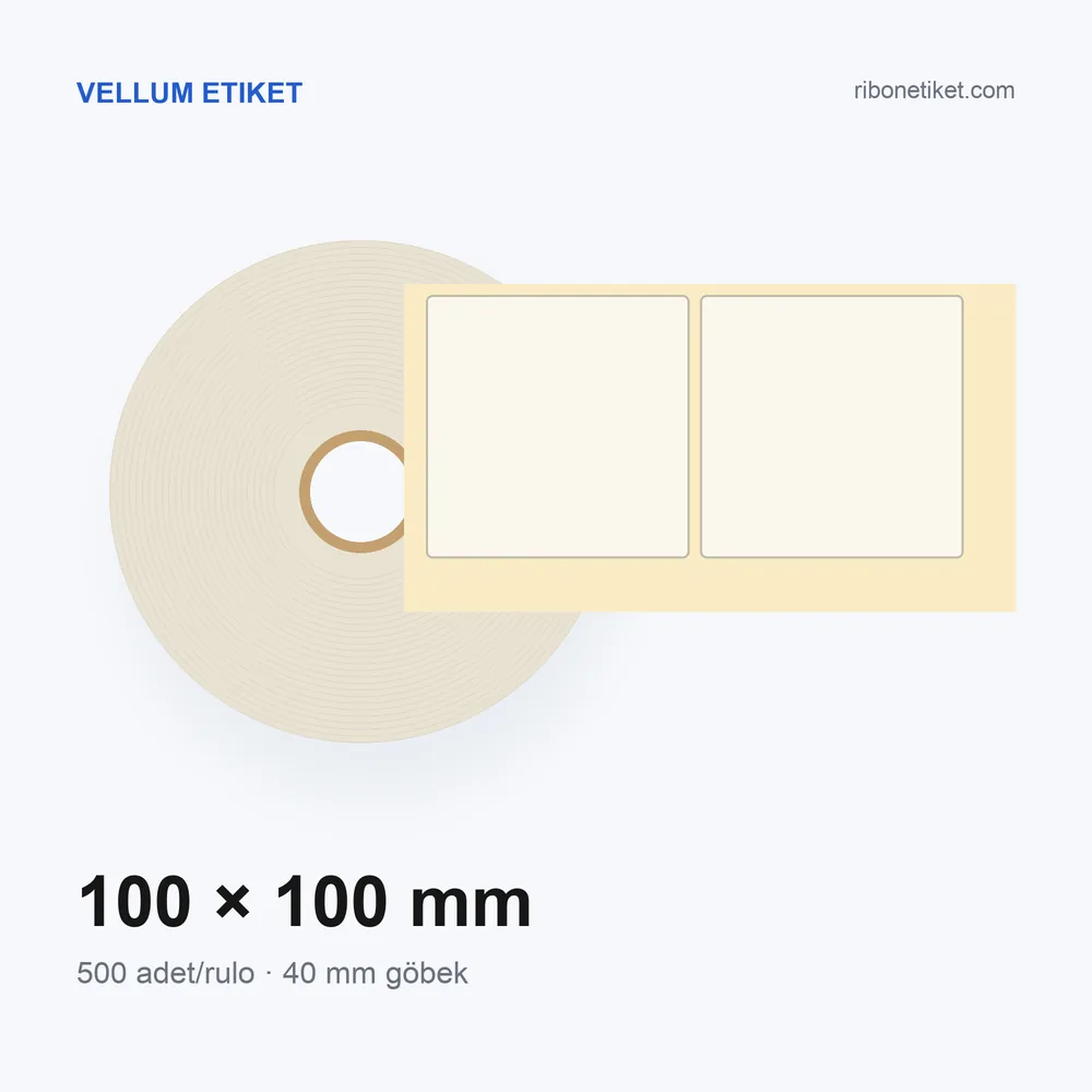 100x100 mm Vellum Etiket
