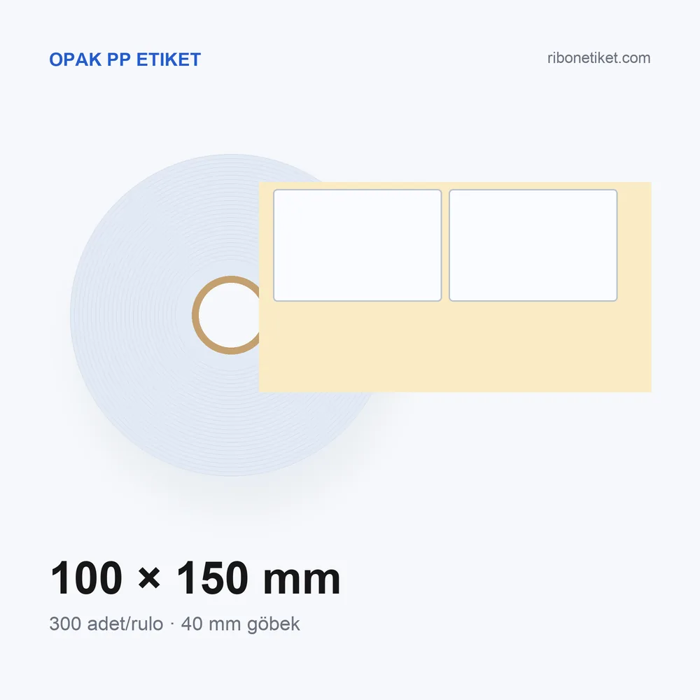 100x150 mm Opak PP Etiket