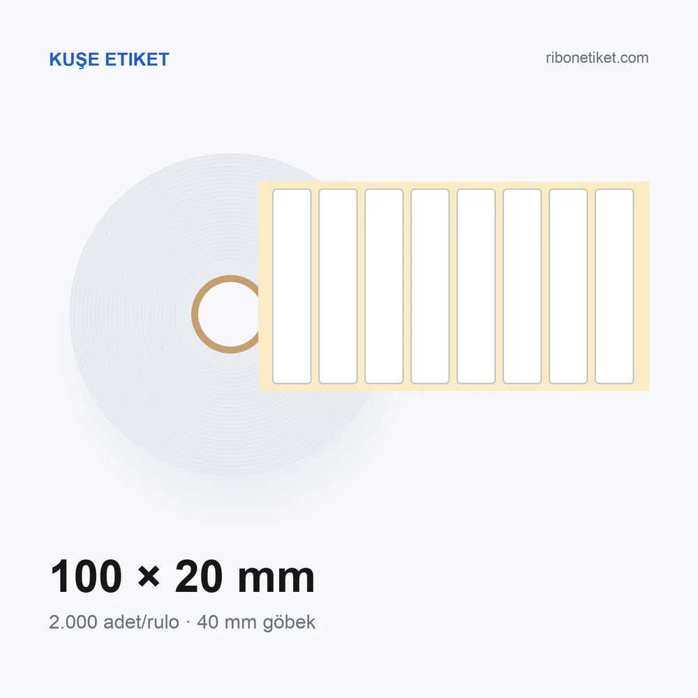 100x20 mm Kuşe Etiket