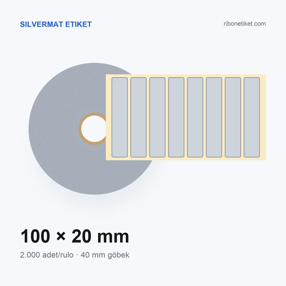 100x20 mm Silvermat Etiket