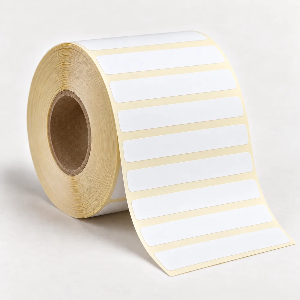 100×20 mm termal etiket rulosu, tek sıra, 40 mm göbek
