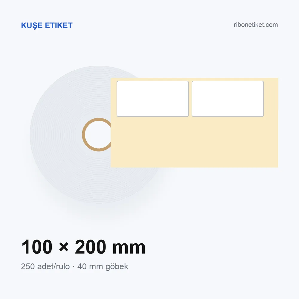 100x200 mm Kuşe Etiket