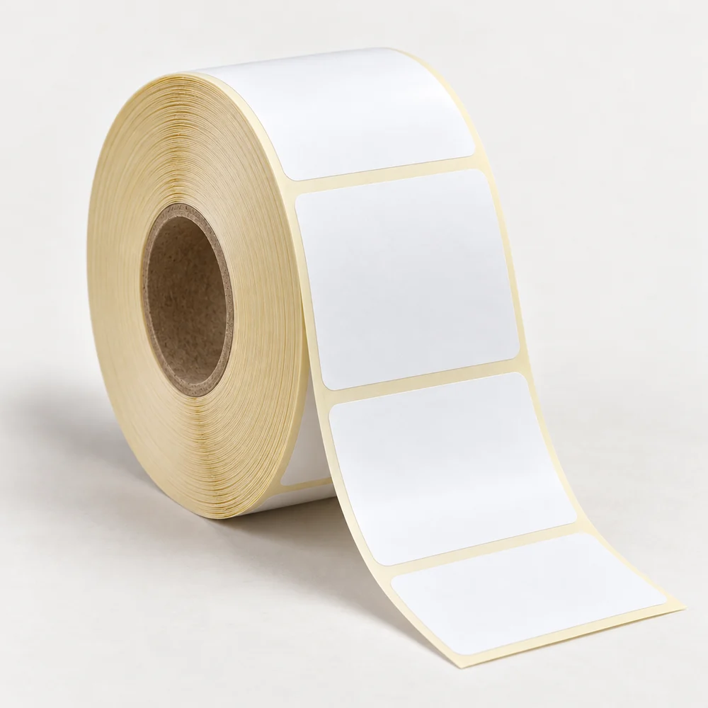 100×200 mm opak pp etiket rulosu, tek sıra, 40 mm göbek