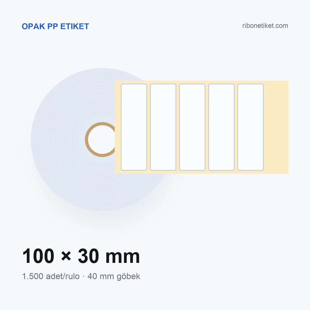100x30 mm Opak PP Etiket