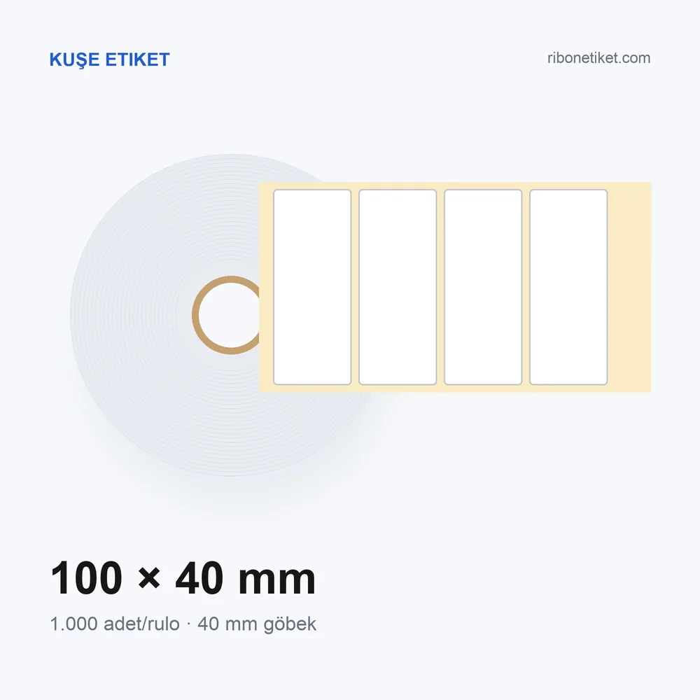 100x40 mm Kuşe Etiket