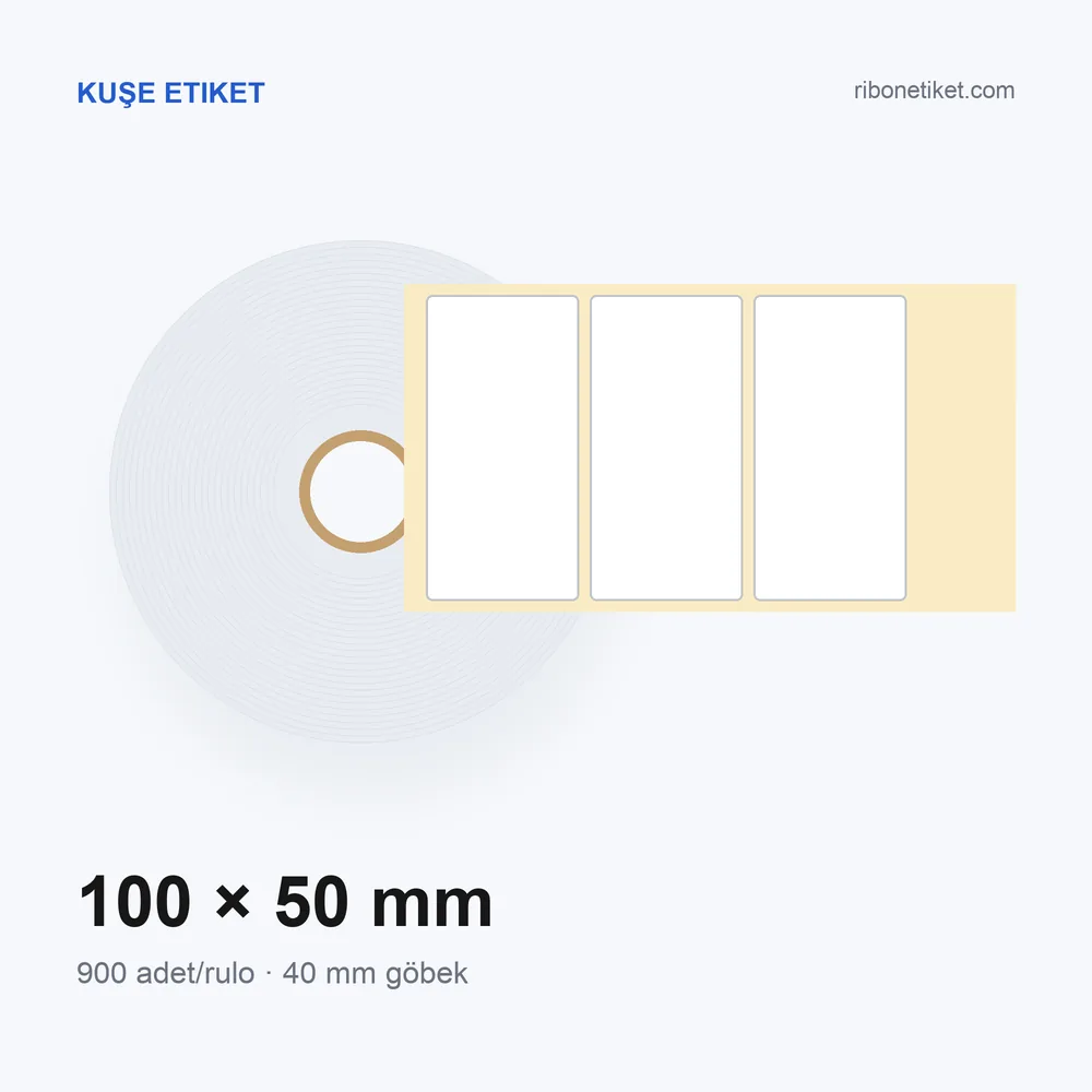 100x50 mm Kuşe Etiket