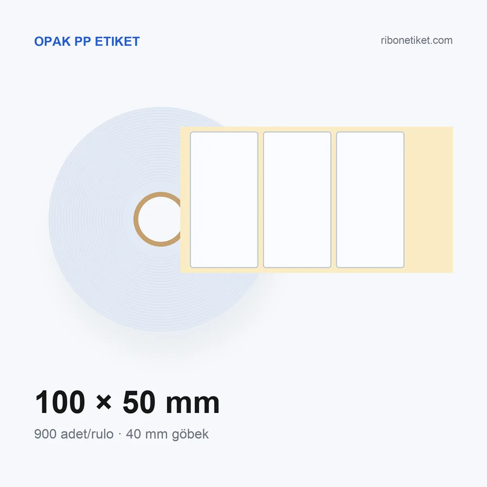100x50 mm Opak PP Etiket