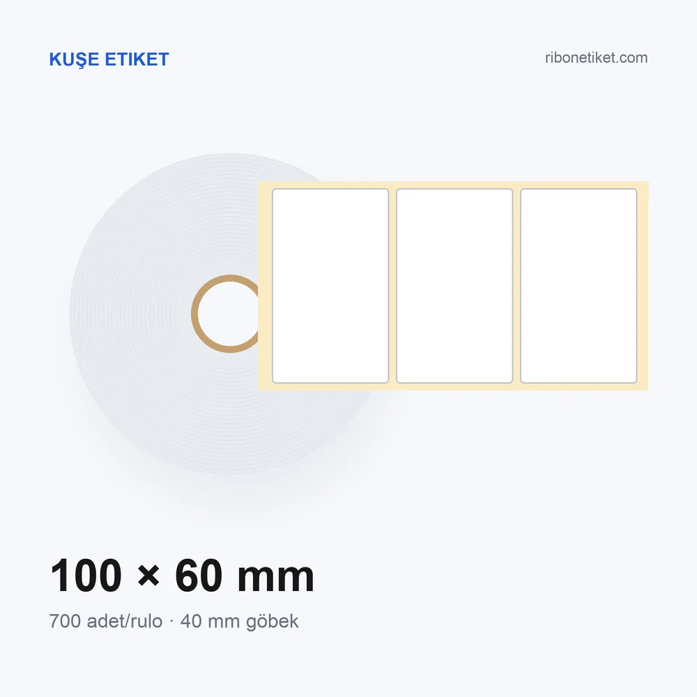 100x60 mm Kuşe Etiket