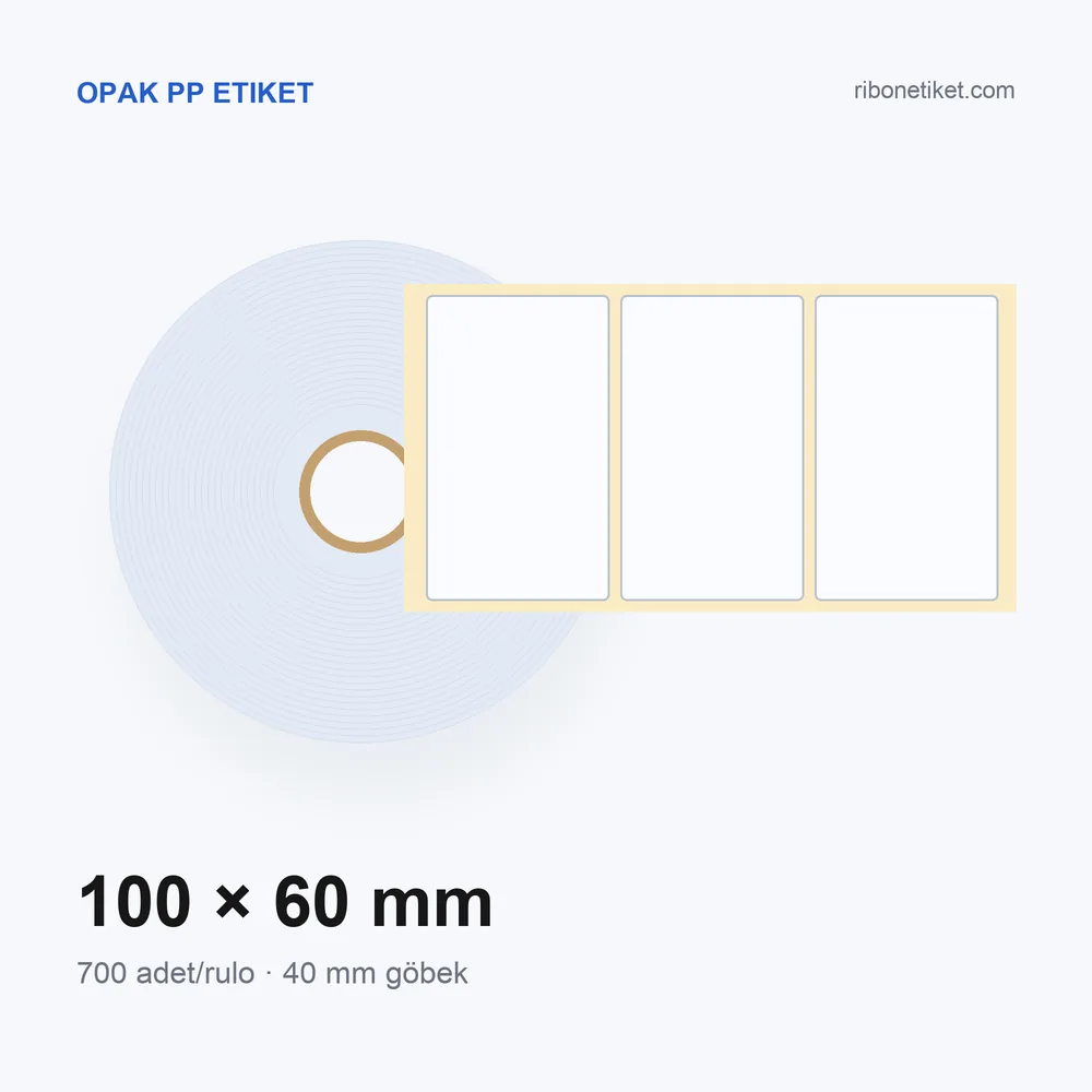 100x60 mm Opak PP Etiket