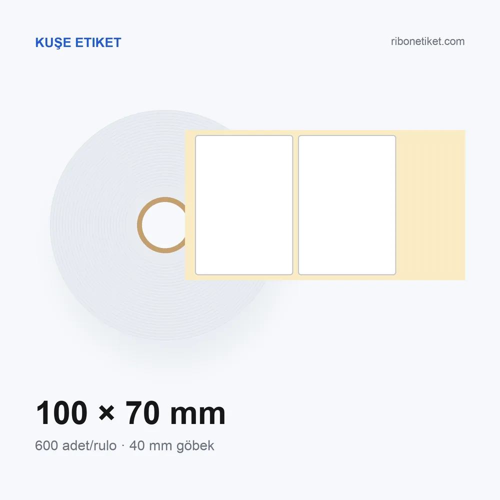 100x70 mm Kuşe Etiket