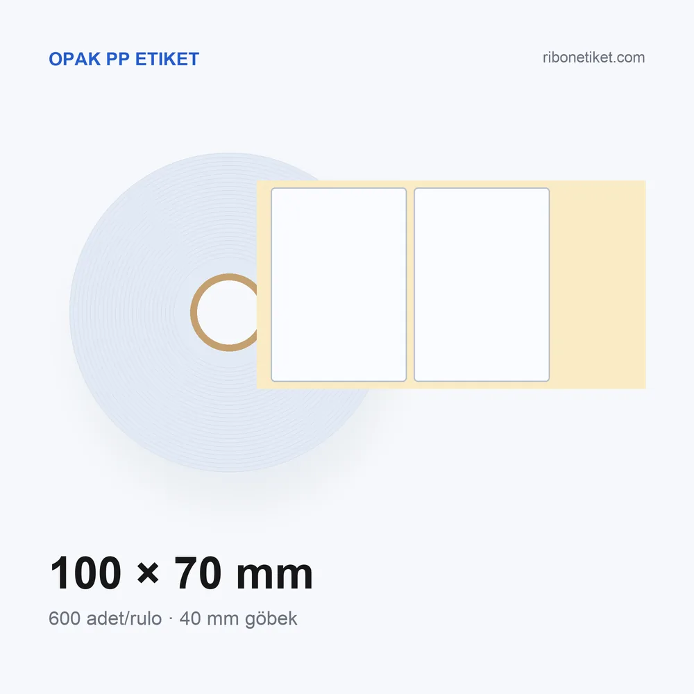 100x70 mm Opak PP Etiket