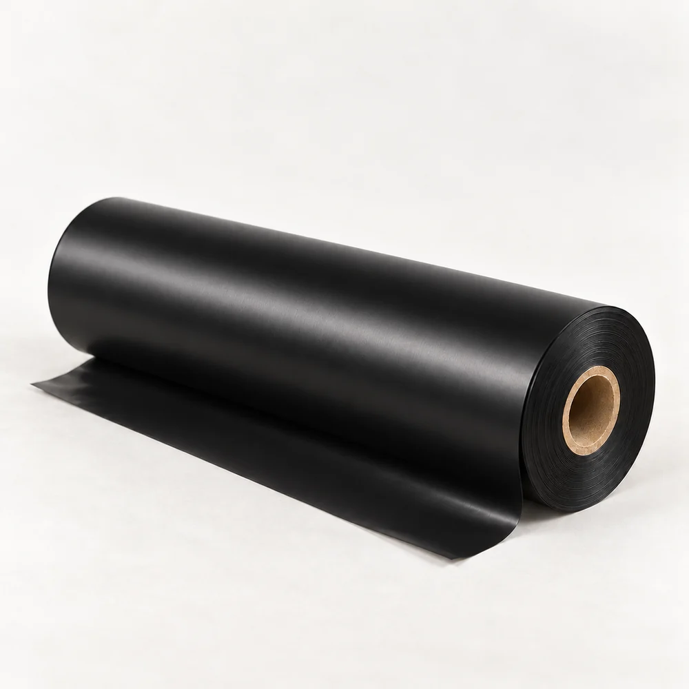 100 mm × 74 m siyah wax-resin ribon rulosu, 12,7 mm göbek