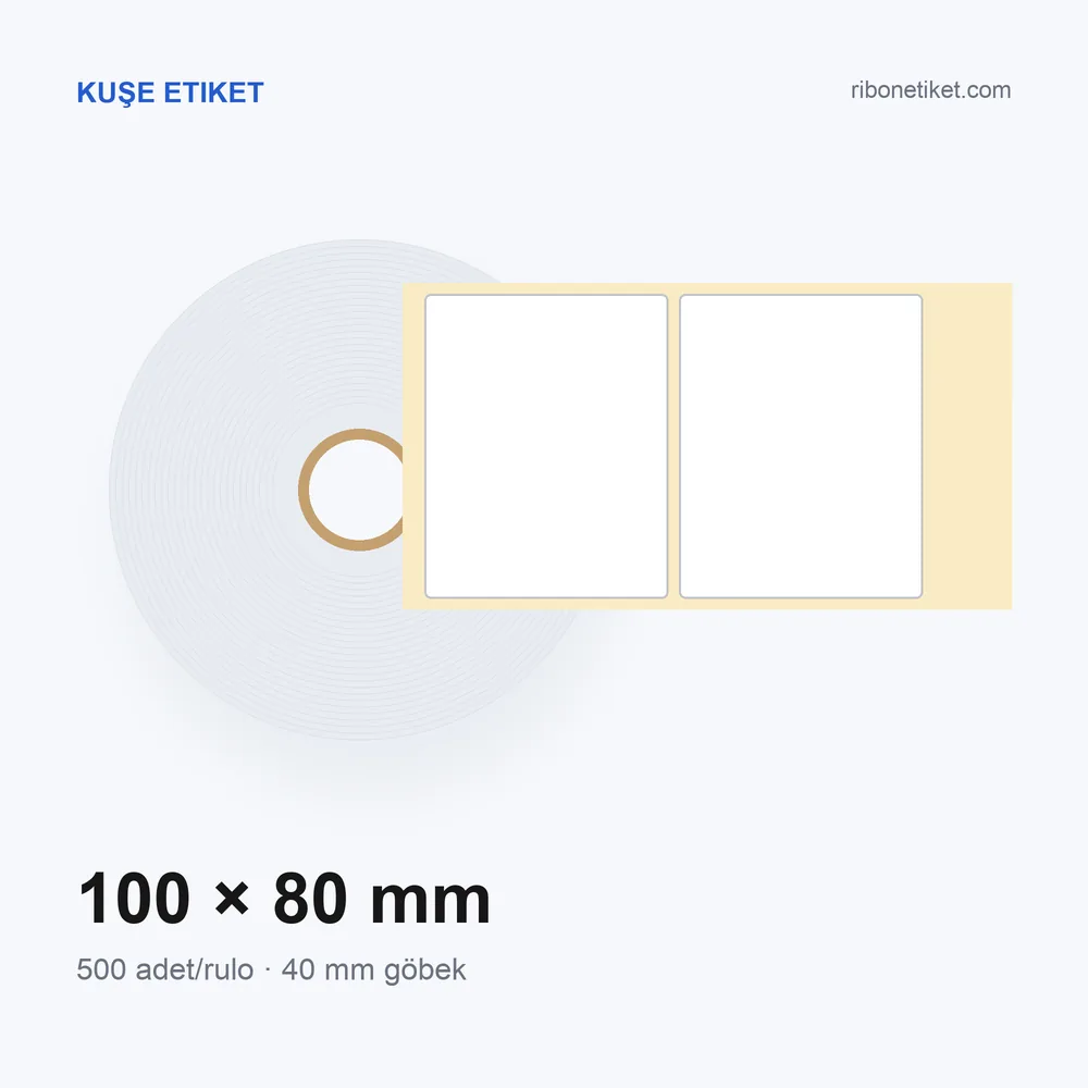 100x80 mm Kuşe Etiket