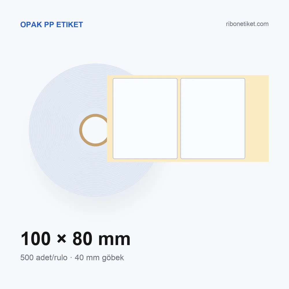 100x80 mm Opak PP Etiket
