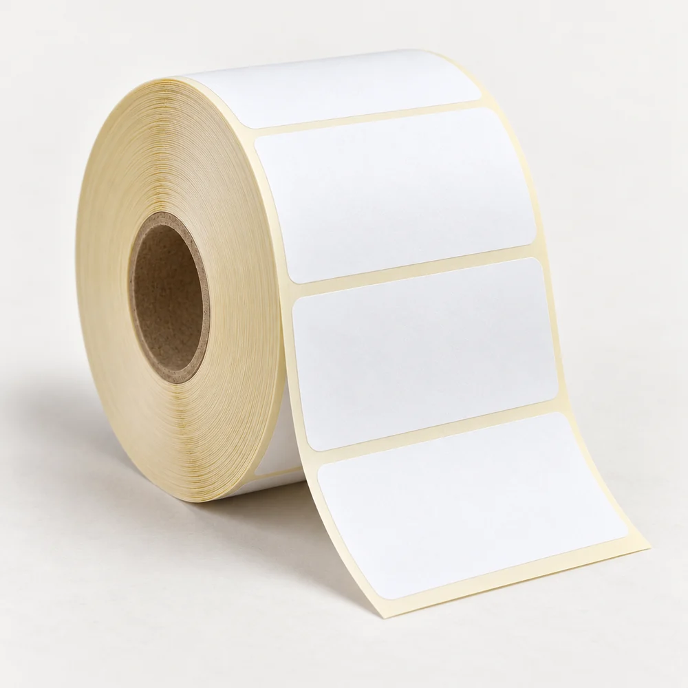 100×80 mm termal etiket rulosu, tek sıra, 40 mm göbek