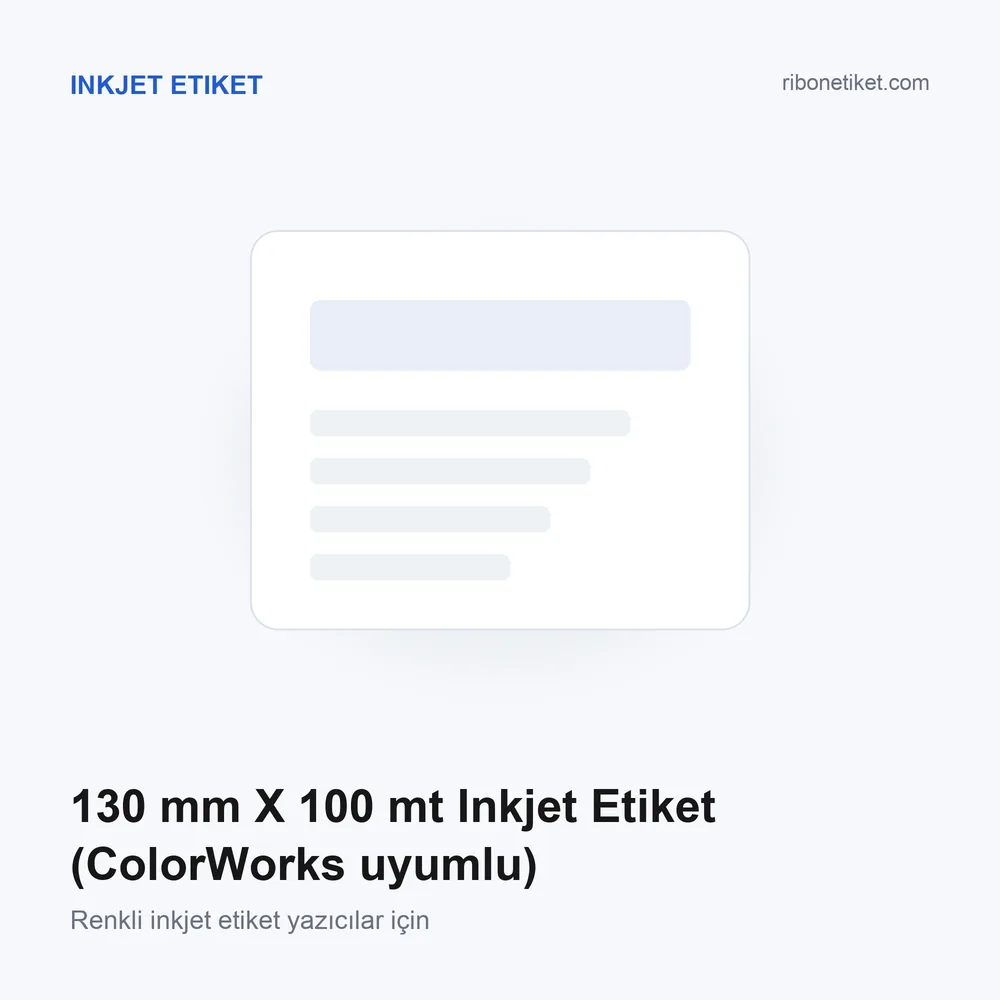 130 mm X 100 mt Inkjet Etiket (ColorWorks uyumlu)