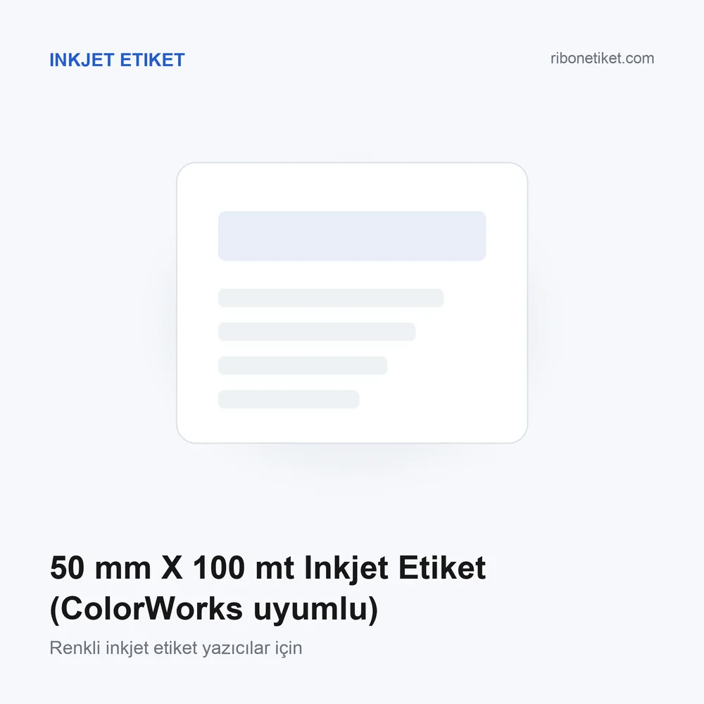 50 mm X 100 mt Inkjet Etiket (ColorWorks uyumlu)