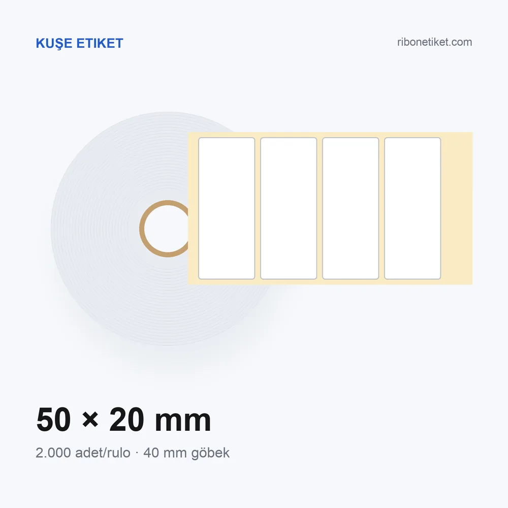 50x20 mm Kuşe Etiket