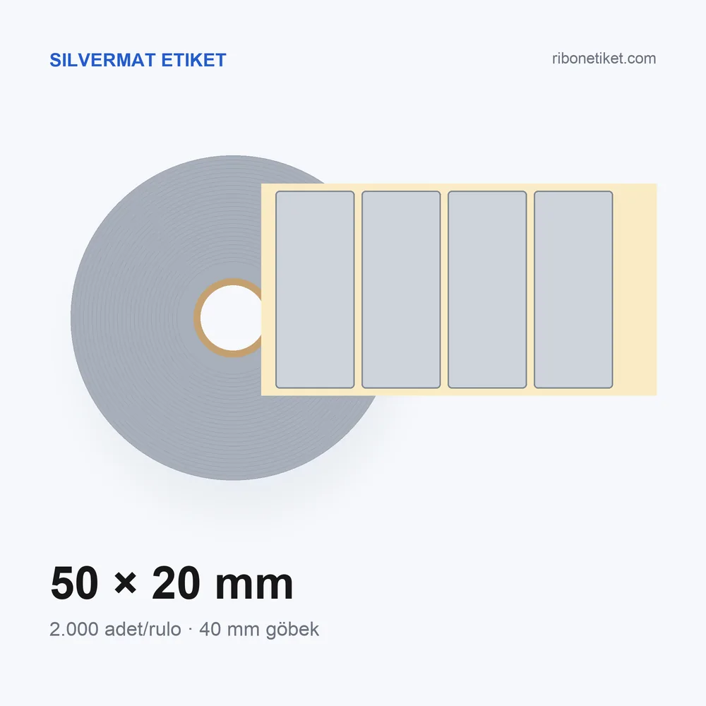 50x20 mm Silvermat Etiket