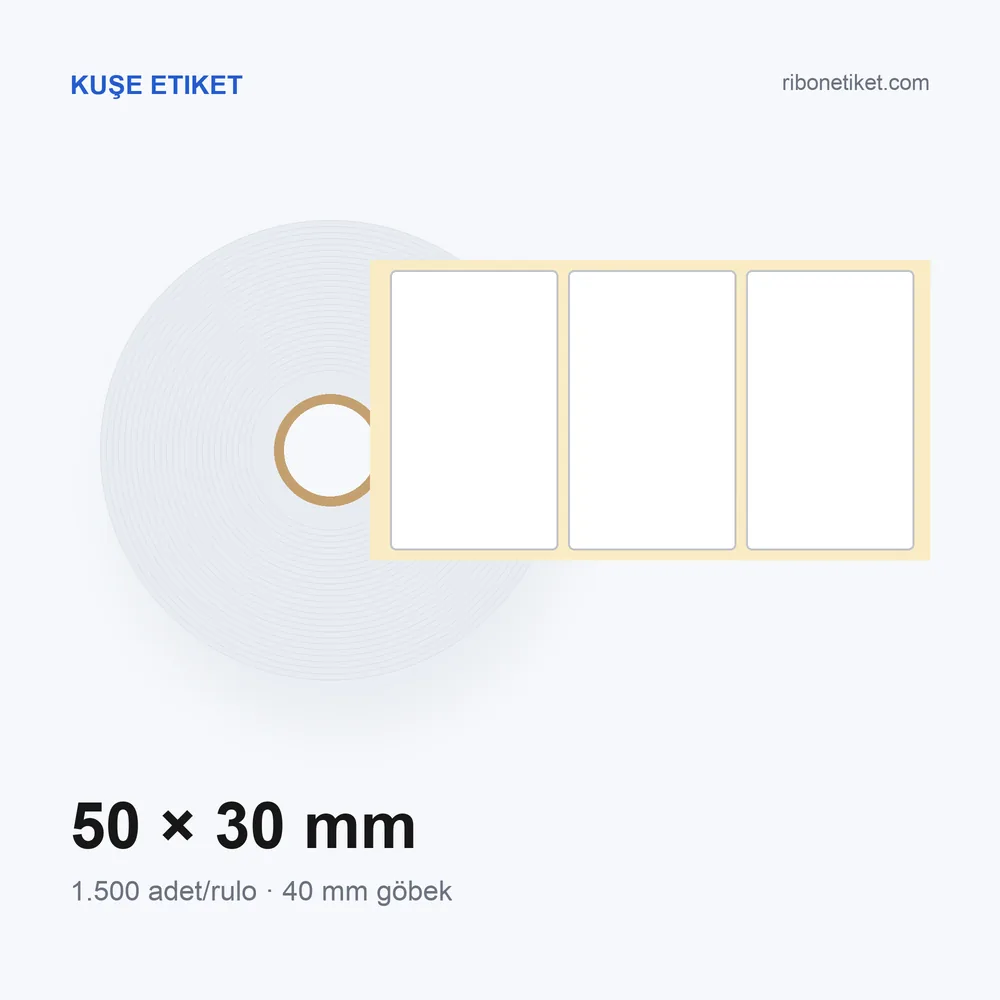 50x30 mm Kuşe Etiket