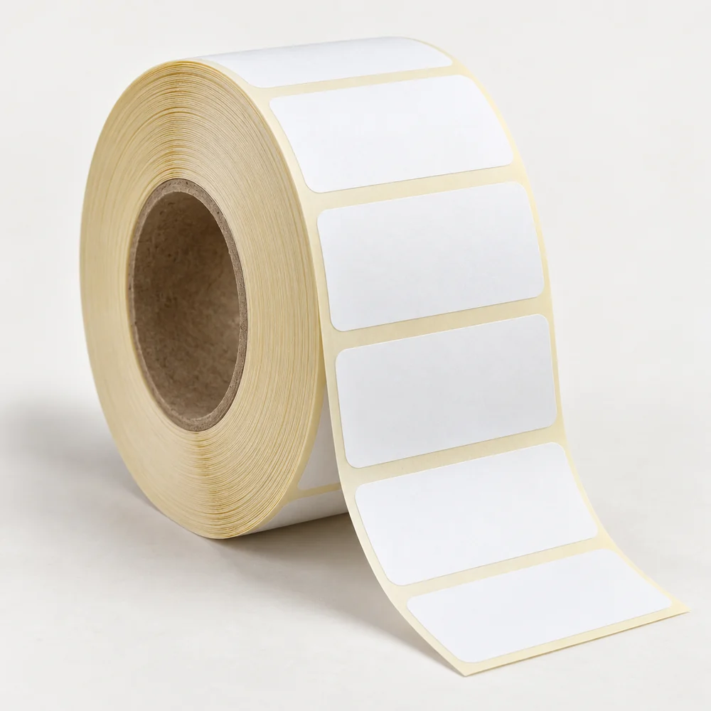 50×30 mm termal etiket rulosu, tek sıra, 40 mm göbek