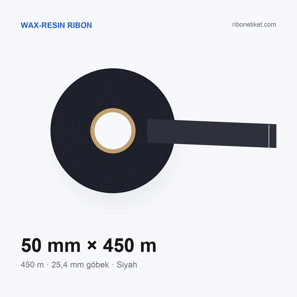 50 mm x 450 m Wax-Resin Ribon