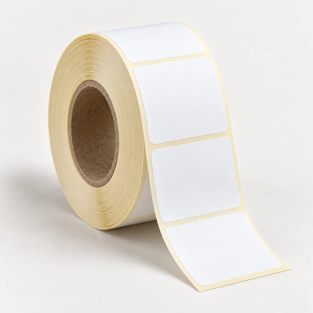 50×50 mm termal etiket rulosu, tek sıra, 40 mm göbek