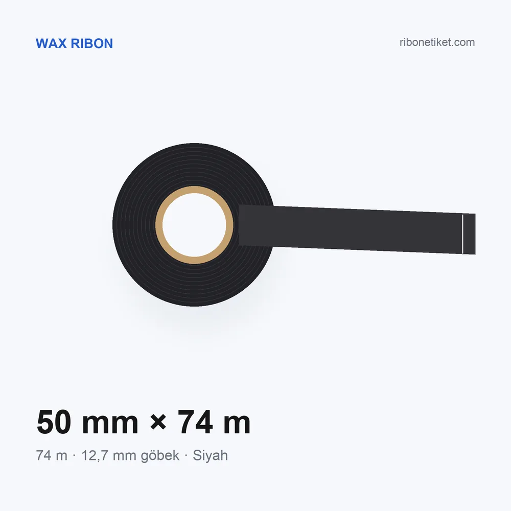 50 mm x 74 m Wax Ribon