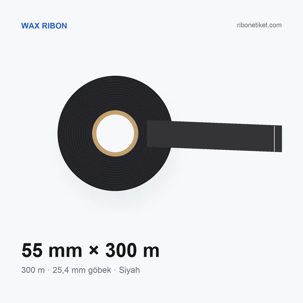55 mm x 300 m Wax Ribon