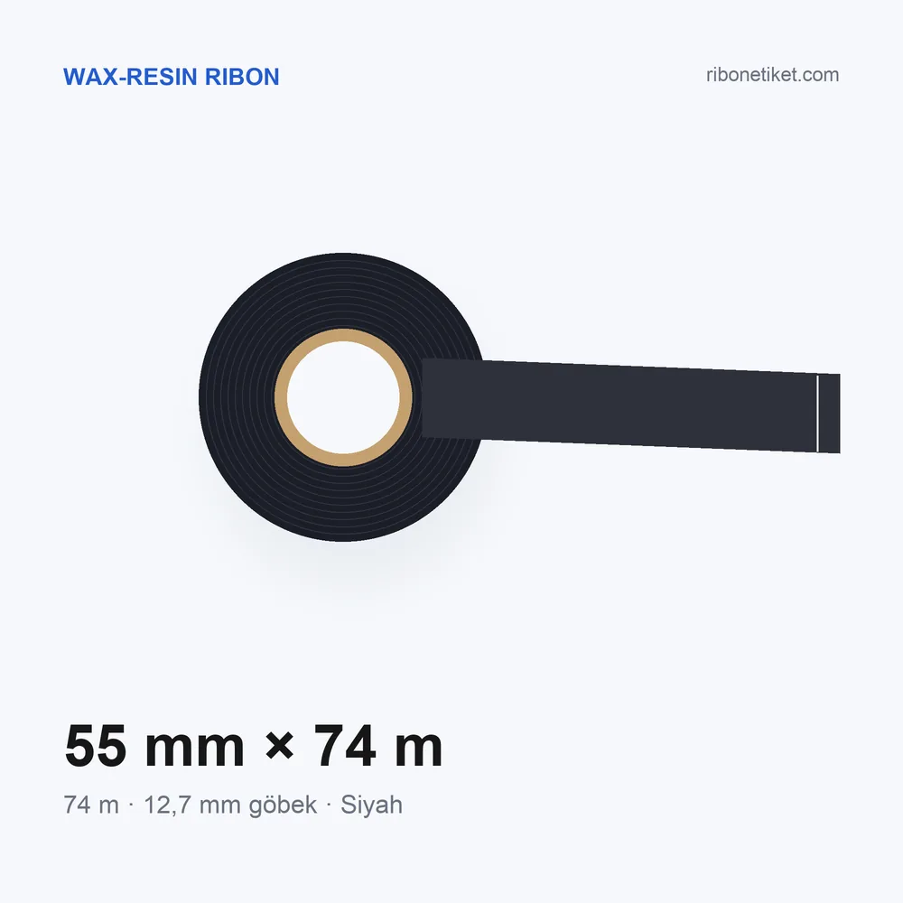 55 mm x 74 m Wax-Resin Ribon