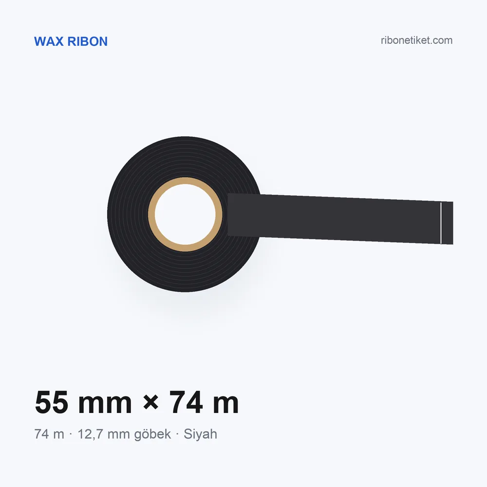 55 mm x 74 m Wax Ribon