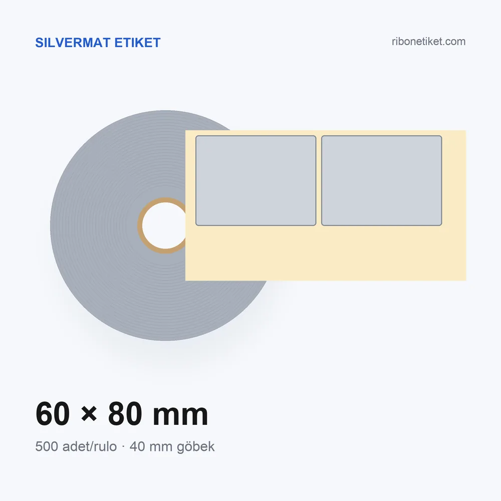 60x80 mm Silvermat Etiket