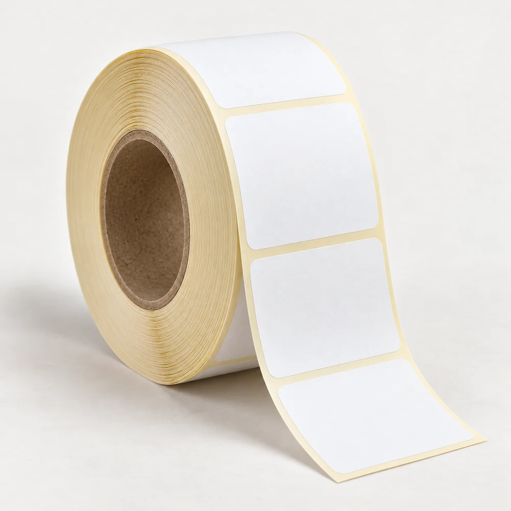 60×80 mm termal etiket rulosu, tek sıra, 40 mm göbek