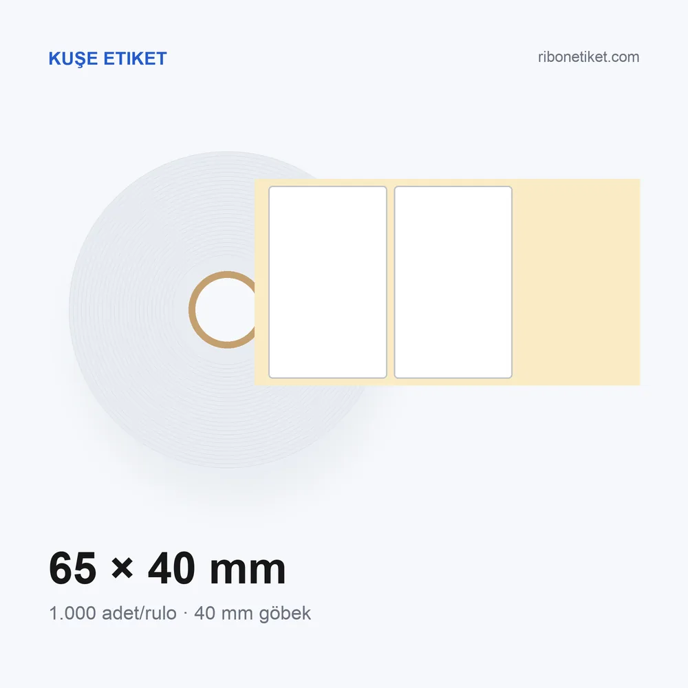 65x40 mm Kuşe Etiket