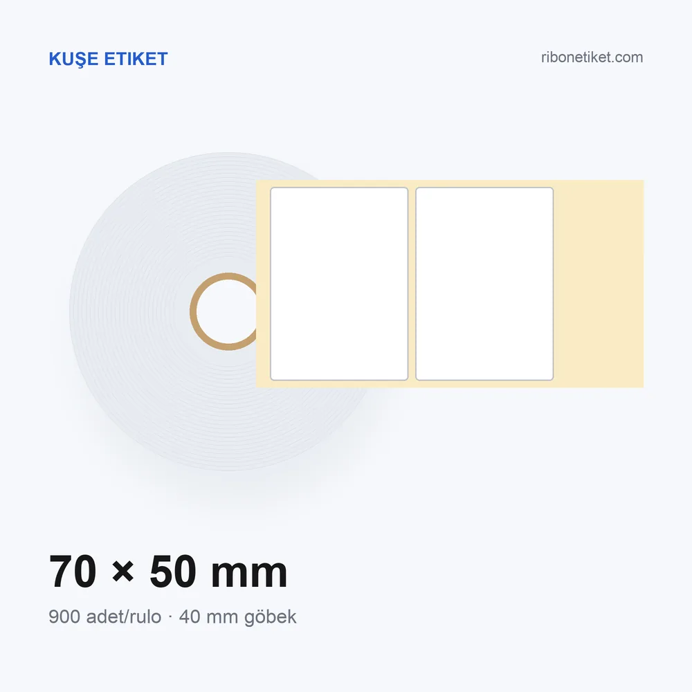 70x50 mm Kuşe Etiket