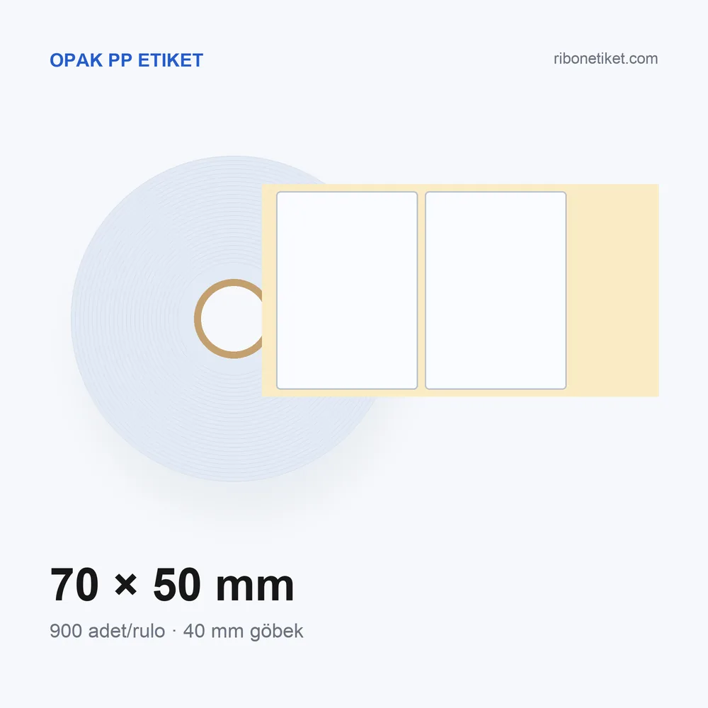 70x50 mm Opak PP Etiket