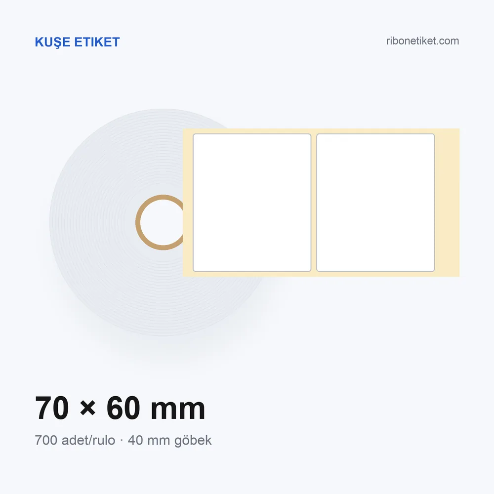 70x60 mm Kuşe Etiket