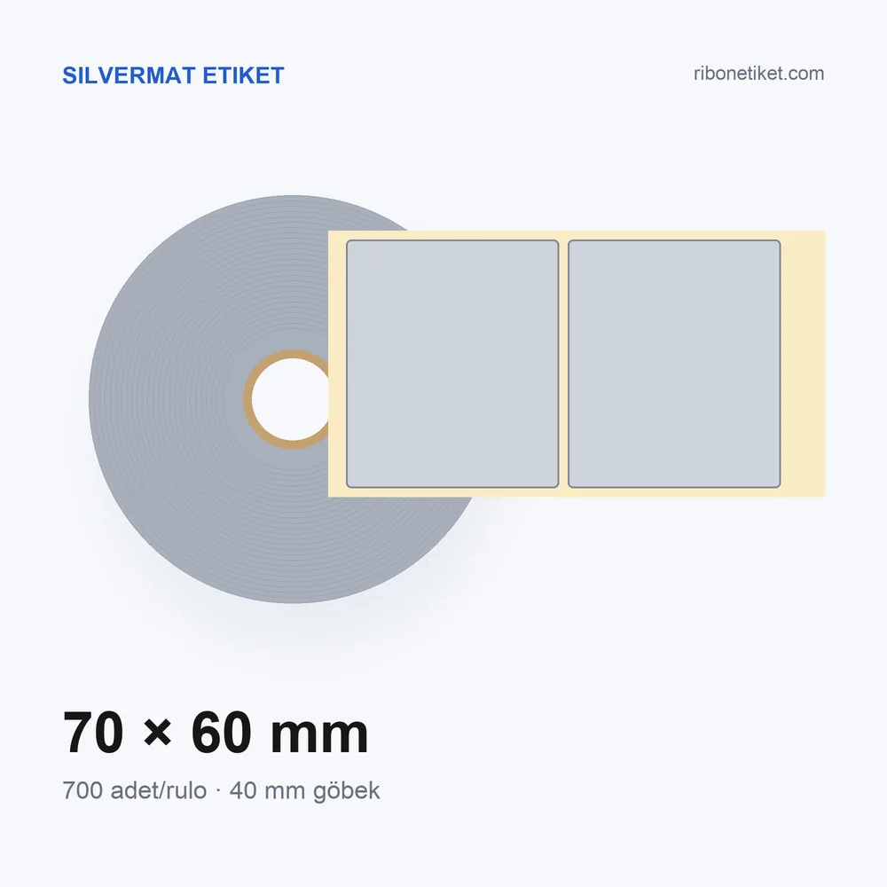 70x60 mm Silvermat Etiket