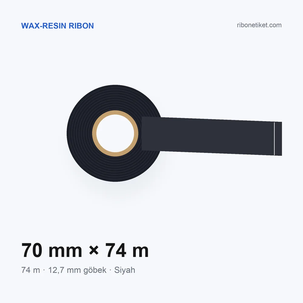 70 mm x 74 m Wax-Resin Ribon