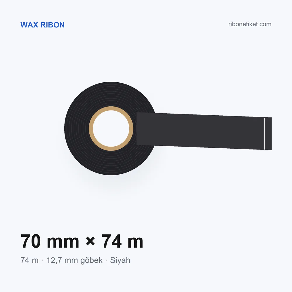 70 mm x 74 m Wax Ribon