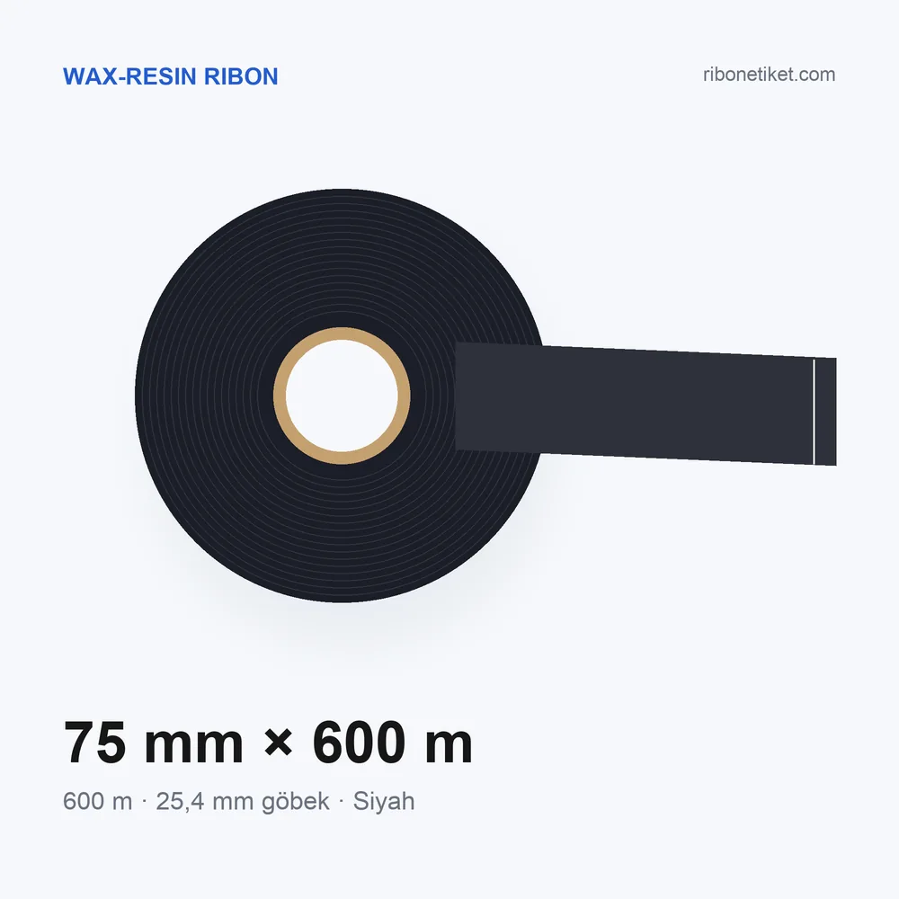75 mm x 600 m Wax-Resin Ribon