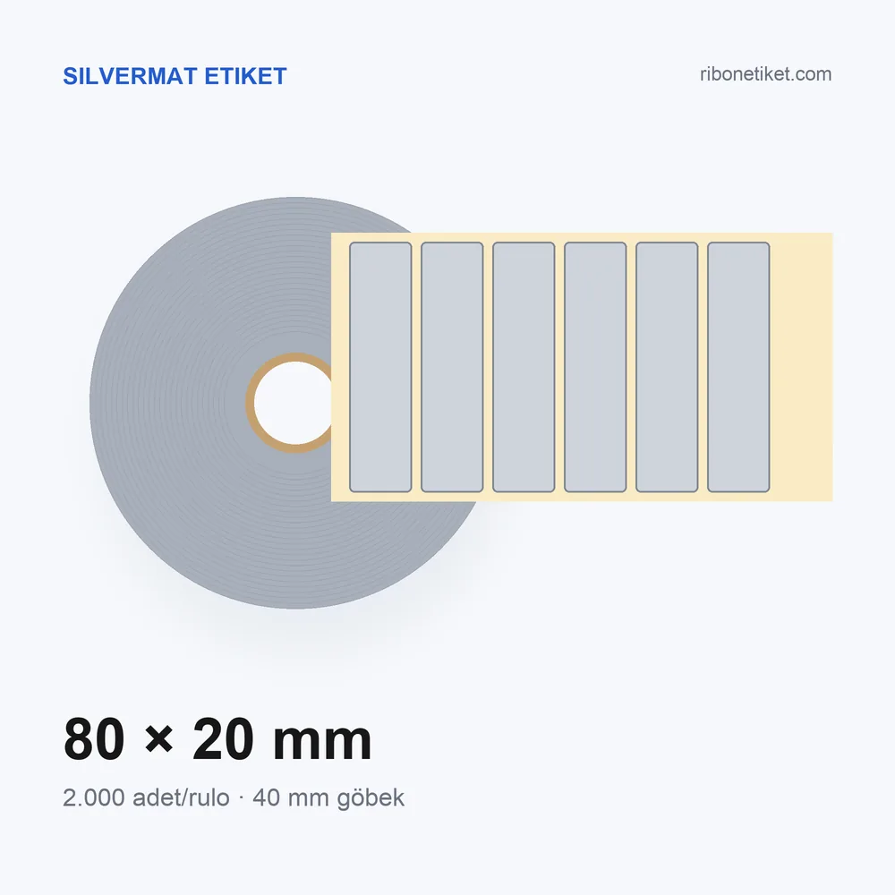 80x20 mm Silvermat Etiket