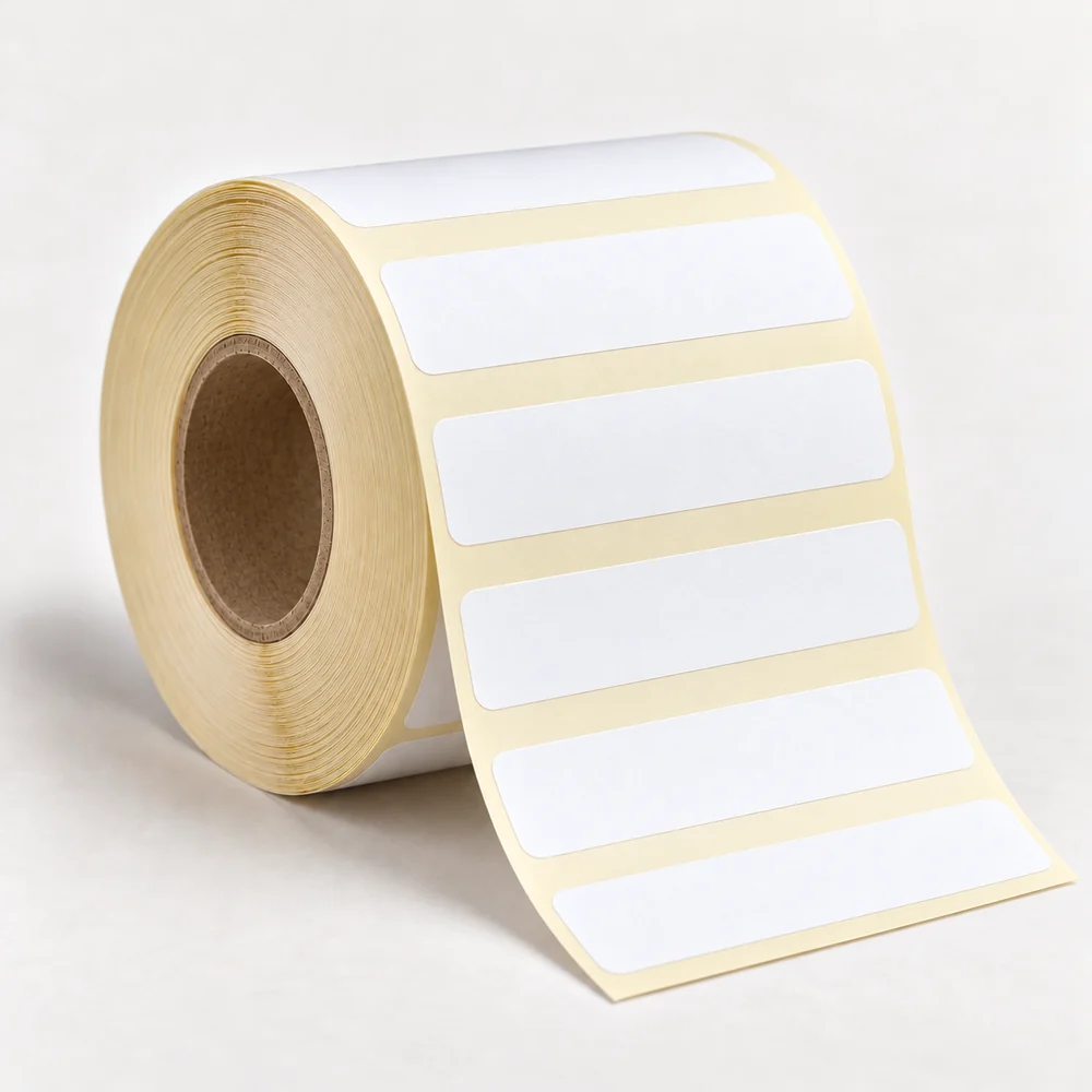 80×20 mm termal etiket rulosu, tek sıra, 40 mm göbek
