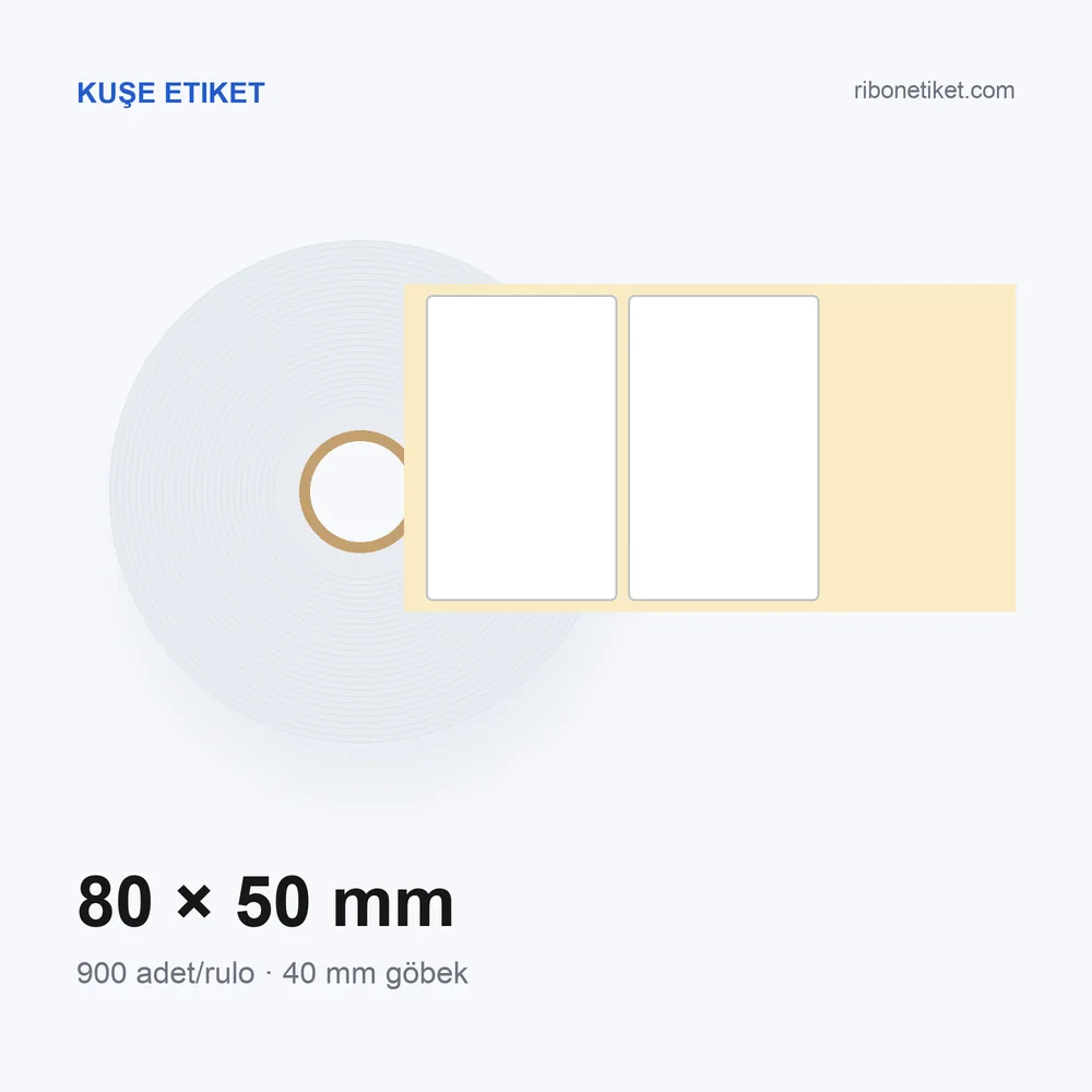 80x50 mm Kuşe Etiket