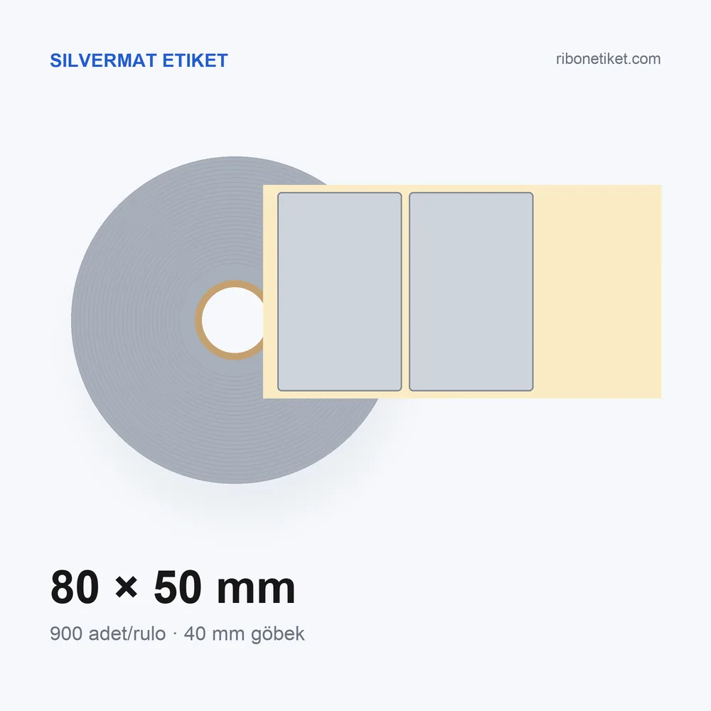 80x50 mm Silvermat Etiket