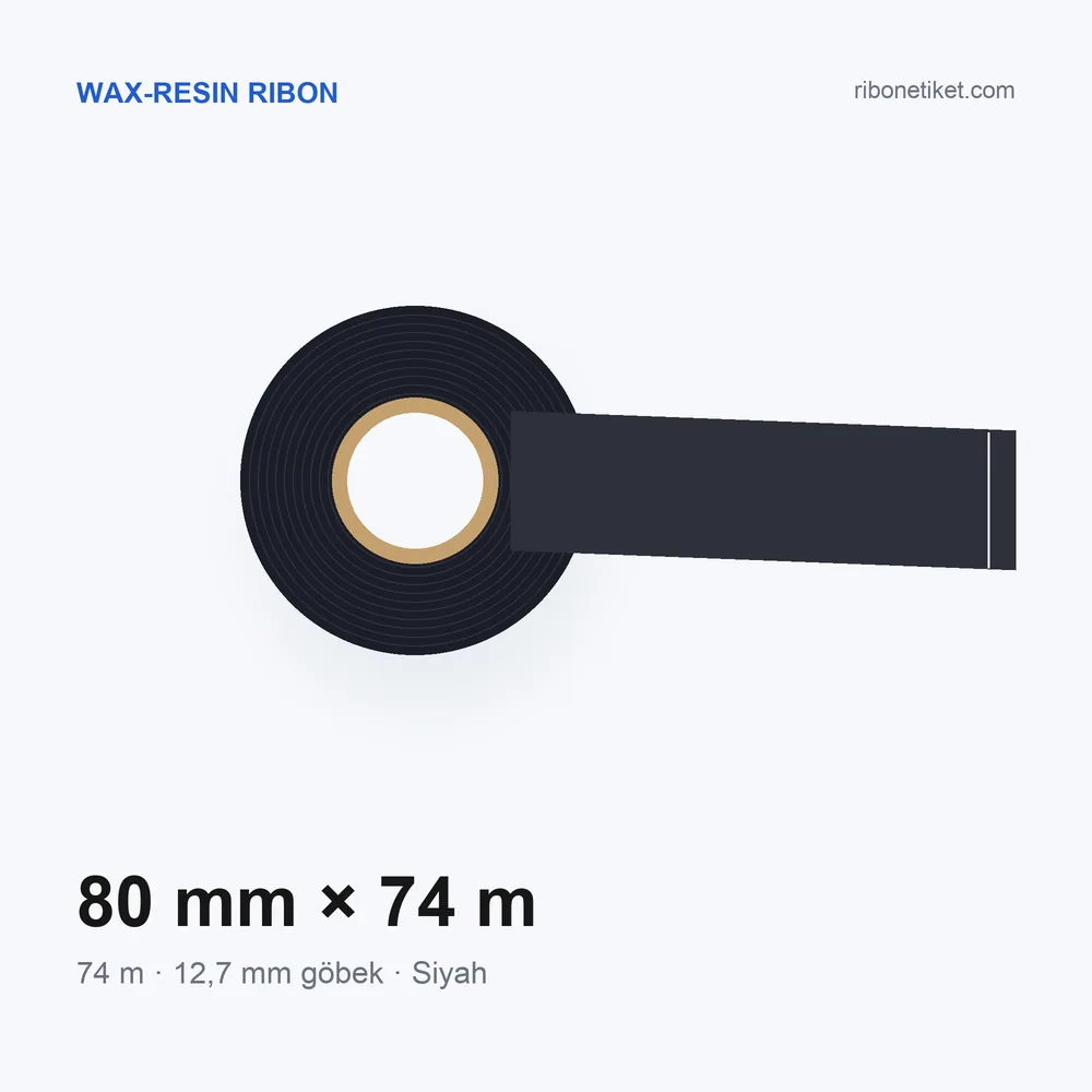 80 mm x 74 m Wax-Resin Ribon
