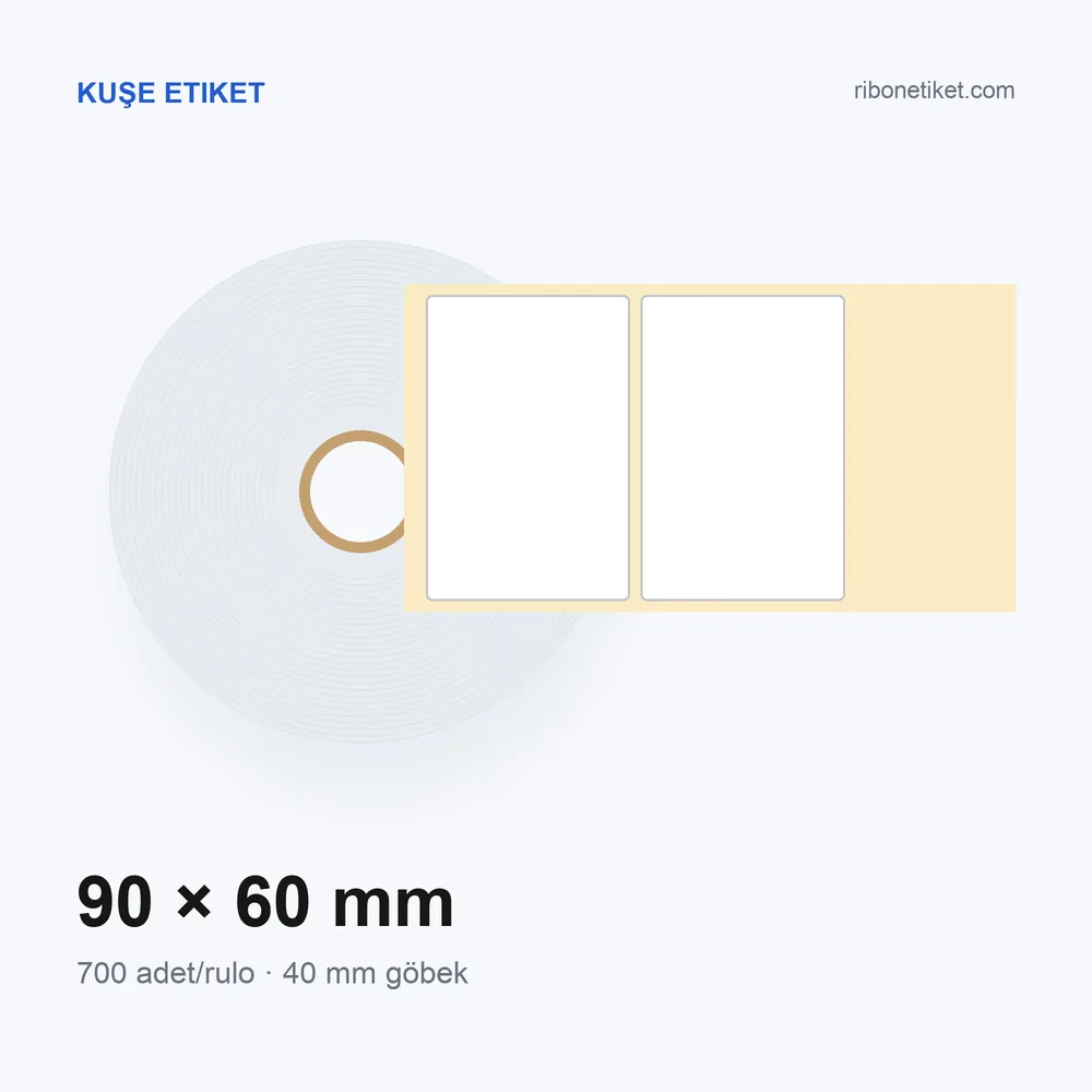 90x60 mm Kuşe Etiket