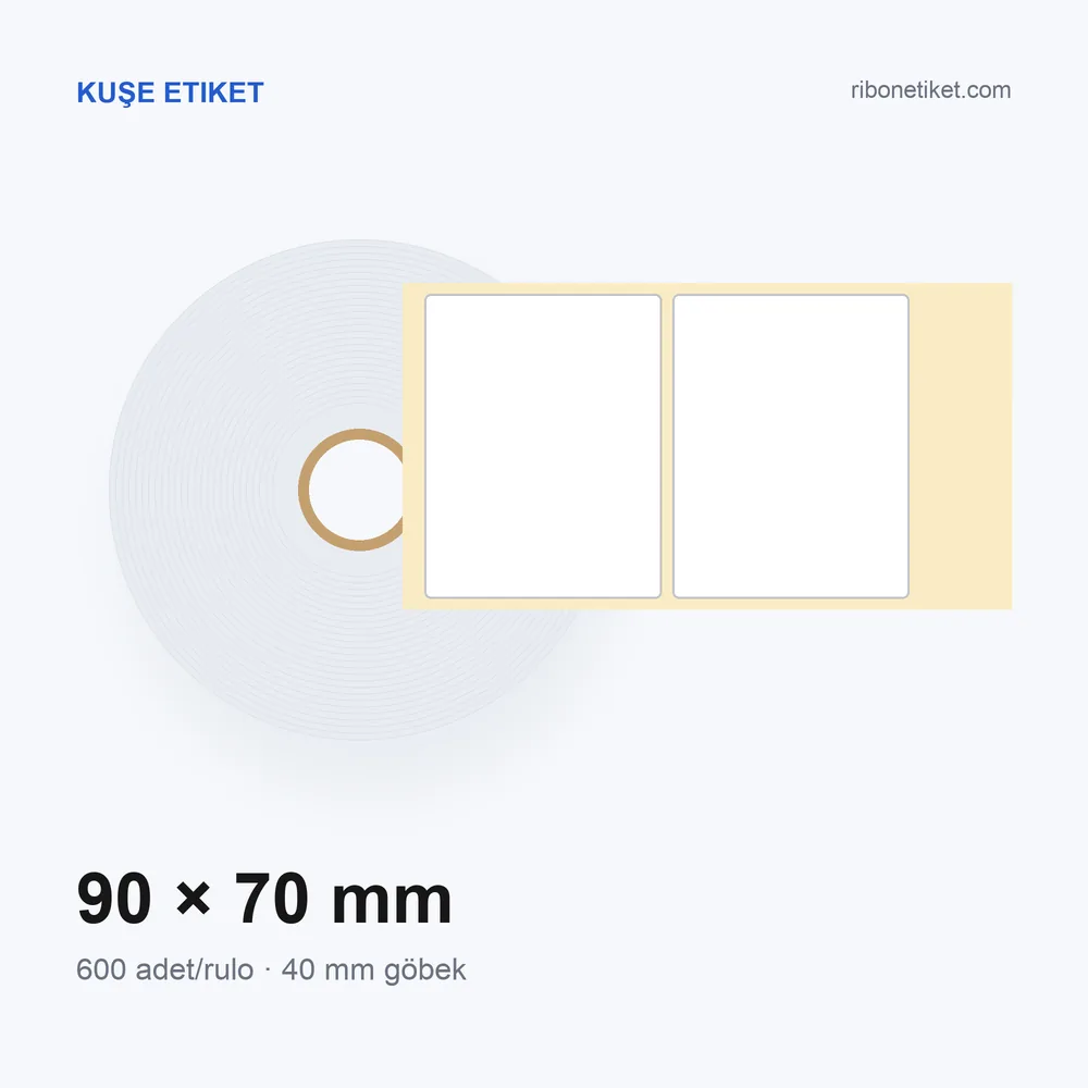 90x70 mm Kuşe Etiket